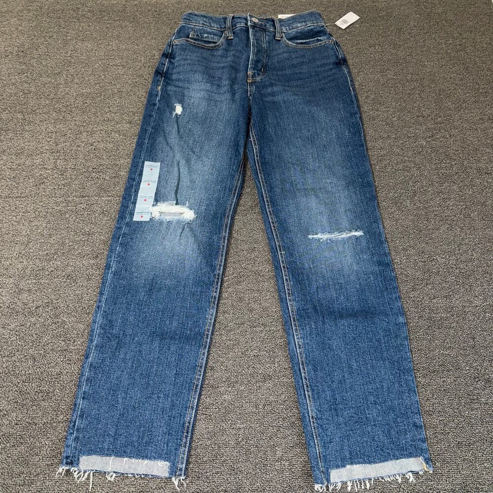 NWT Old Navy Extra High-Rise Sky-Hi Straight Ankle Jeans Women's Size 4 Blue